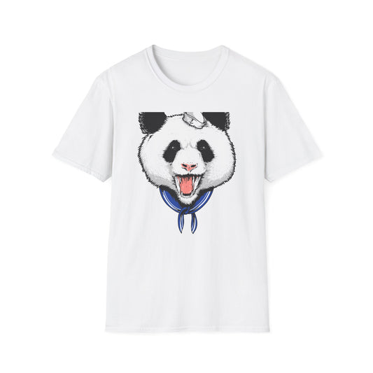 Fierce Sailor Panda T-Shirt | Unique Nautical Roaring Animal Graphic Tee for Bold Style
