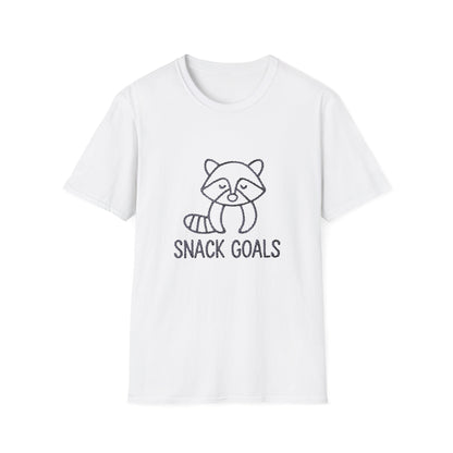 Awesome 'Snack Goals' Raccoon T-Shirt - Unique Braided Graphic Tee for Foodies & Animal Lovers