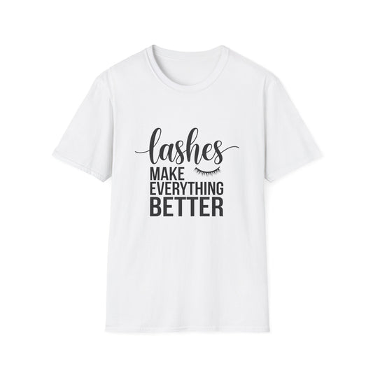 Stunning 'Lashes Make Everything Better' T-Shirt | Chic Beauty Lover Tee | Glam Makeup Artist Gift for Lash Techs
