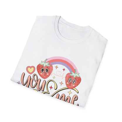 Adorable You & Me Strawberry Couple T-Shirt - Sweet Kawaii Love Design, Perfect Romantic Valentine's Day Gift
