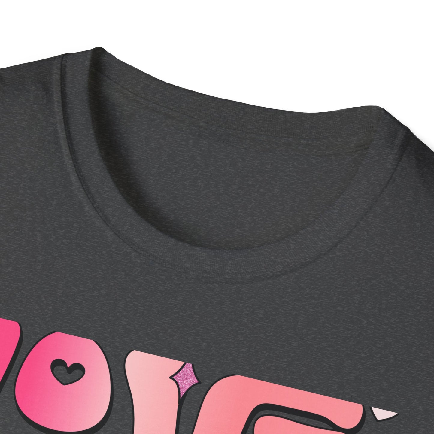 Groovy "Love Yourself" T-Shirt | Pink Retro Self-Love Tee with Hearts & Sparkles | Empowering & Chic Women's Affirmation Top