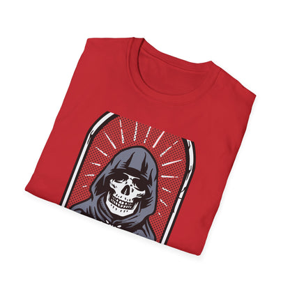 Mystic Grim Reaper Rosary T-Shirt | Edgy Skeleton Skull Goth Tee | Unique Dark Aesthetic Apparel | Spooky Halloween Gift