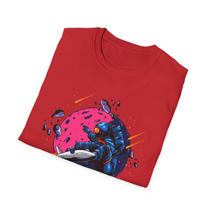 Epic Space Surfer Astronaut T-Shirt | Thrilling Galactic Rocket Ride Design Tee for Sci-Fi & Adventure Fans