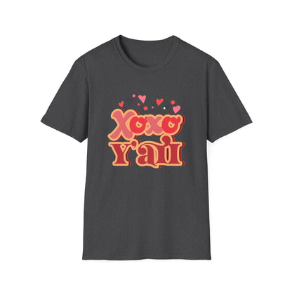 Retro Xoxo Y'all T-Shirt | Groovy Hearts Southern Charm Love Tee | Sweet Valentine's Day & Galentine's Gift | Trendy Hugs & Kisses Shirt