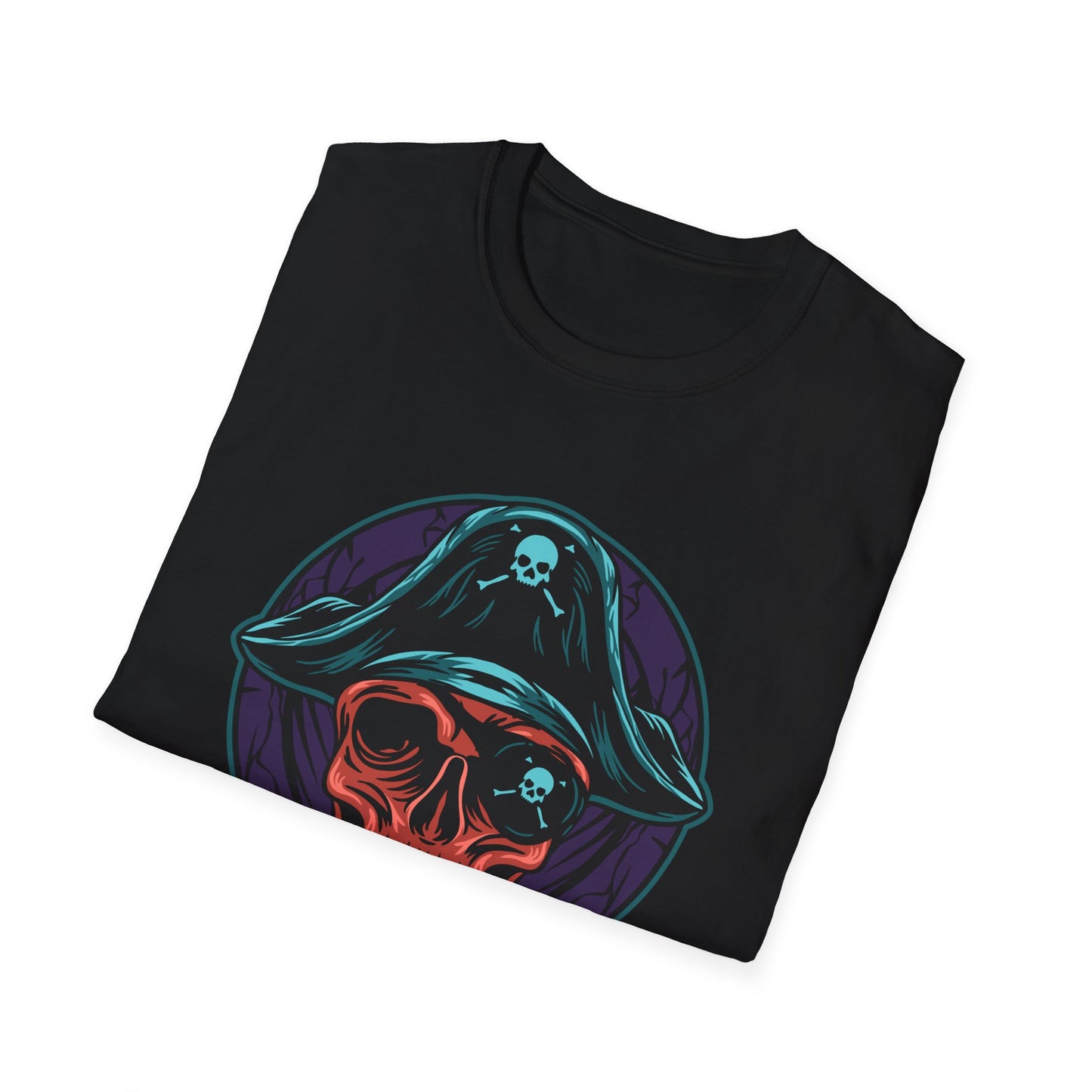 Epic Pirate Skull T-Shirt | Bold Tricorn Hat & Eye Patch Graphic Tee | Unique Adventure Apparel for Pirate Fans