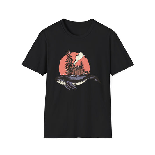 Breathtaking Whale Cabin T-Shirt | Enchanting Fantasy Art Tee for Nature Lovers & Dreamers