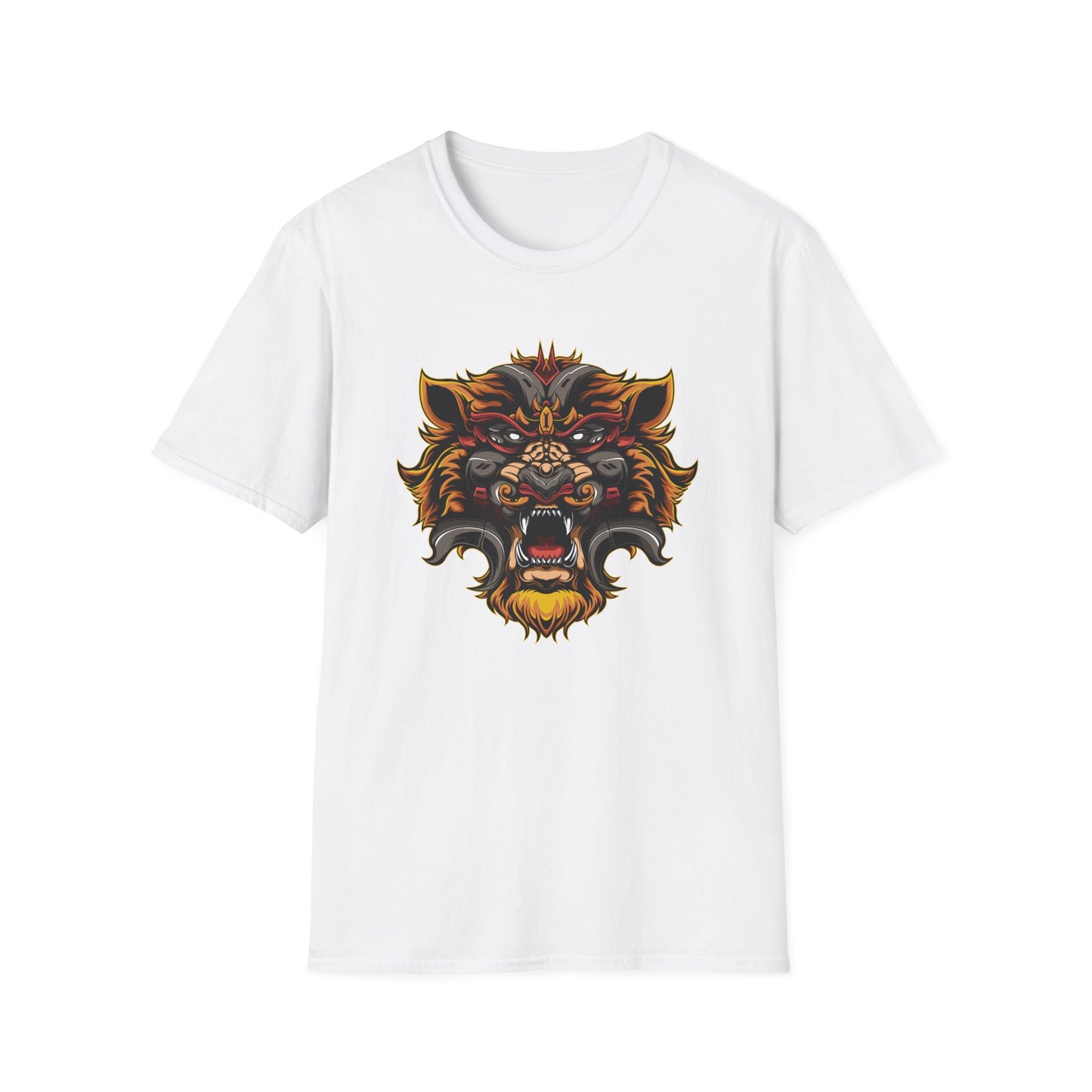 Fierce Mythic Cyber Warrior T-Shirt: Epic Japanese Beast Graphic Tee | Unleash Power & Style for Gamers & Streetwear