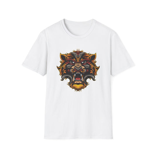Fierce Mythic Cyber Warrior T-Shirt: Epic Japanese Beast Graphic Tee | Unleash Power & Style for Gamers & Streetwear