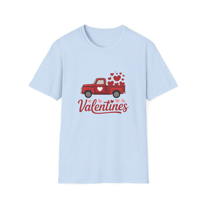 Sweet Valentine's Day Red Truck T-Shirt - Vintage Love Hearts Pickup Tee for Her & Him | Charming Romantic Gift