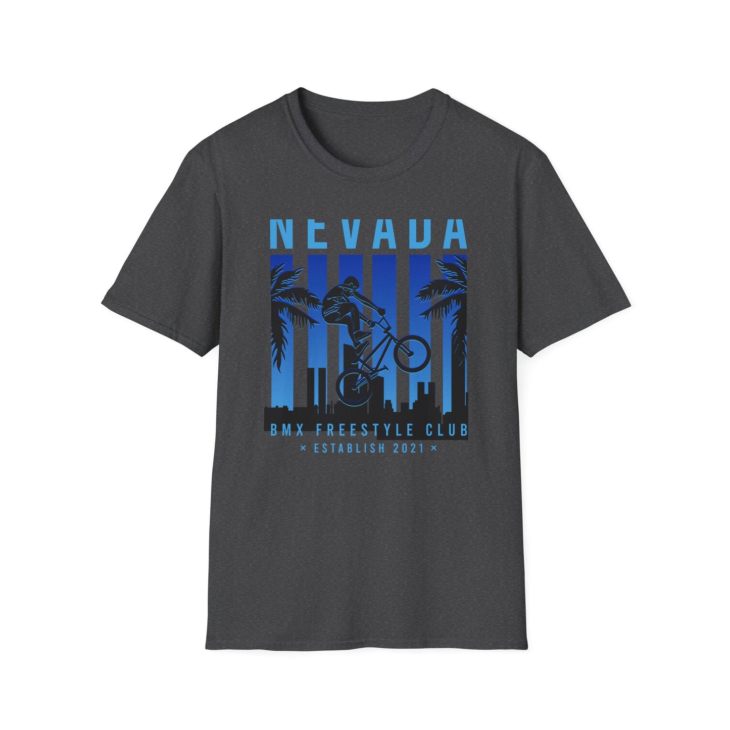 Dynamic Nevada BMX Freestyle Club T-Shirt | Official Est. 2021 Rider Apparel with City & Palm Design