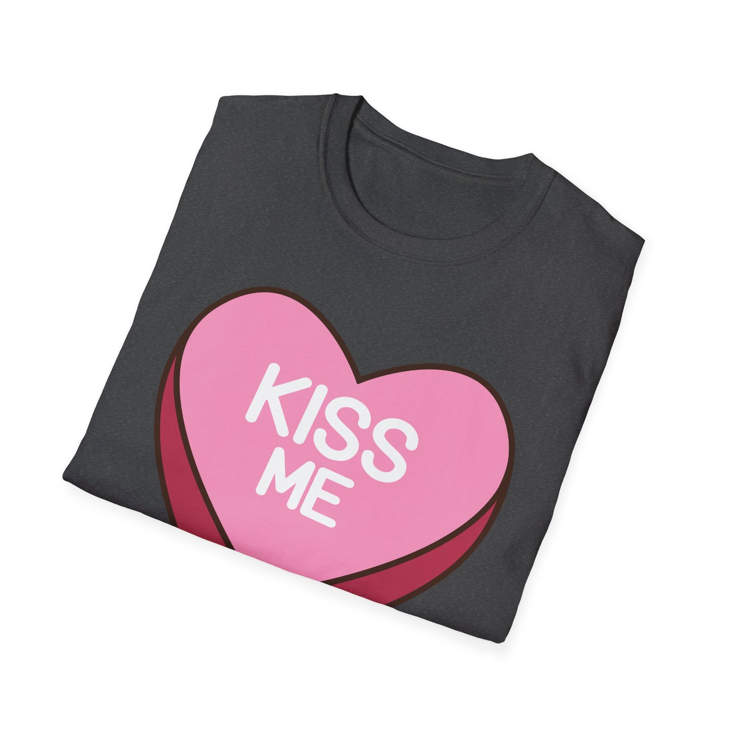 Adorable "Kiss Me" Conversation Heart T-Shirt | Sweet Valentine's Day Tee | Cute Romantic Candy Design Gift
