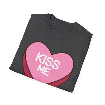 Adorable "Kiss Me" Conversation Heart T-Shirt | Sweet Valentine's Day Tee | Cute Romantic Candy Design Gift