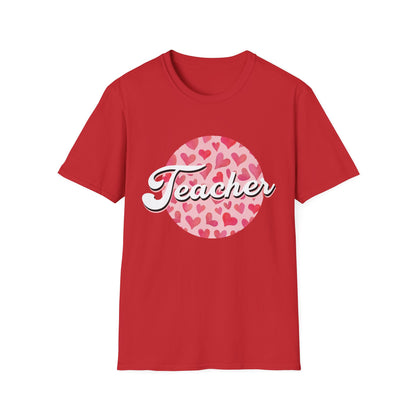 Adorable 'Teacher' T-Shirt with Watercolor Hearts | Perfect Appreciation Gift for Educators | Trendy Back to School Tee