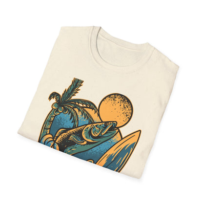 Epic Jumping Fish T-Shirt - Vintage Tropical Ocean Surf & Fishing Tee for Beach Lovers & Anglers - Cool Summer Apparel