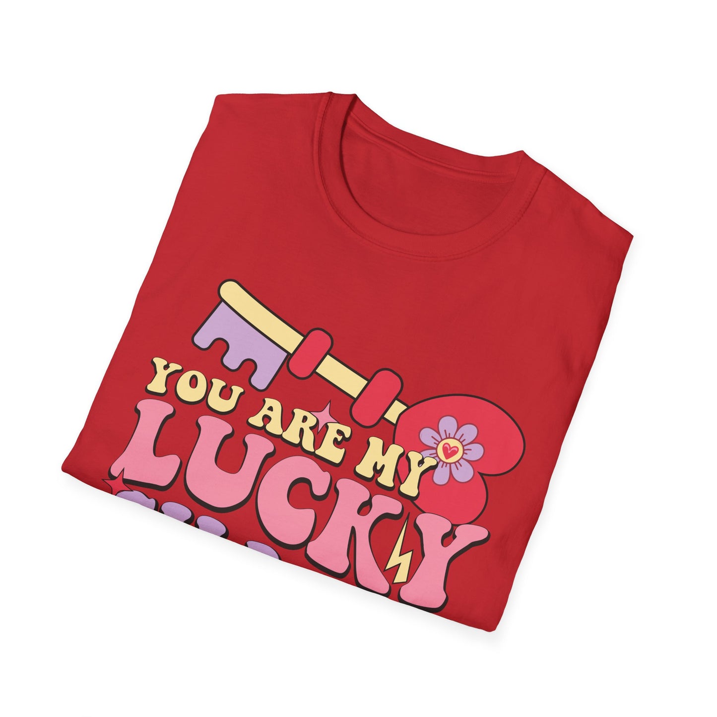 Adorable "You Are My Lucky Charm" Groovy T-Shirt | Sweet Valentine's Day & Romantic Couple's Gift Tee