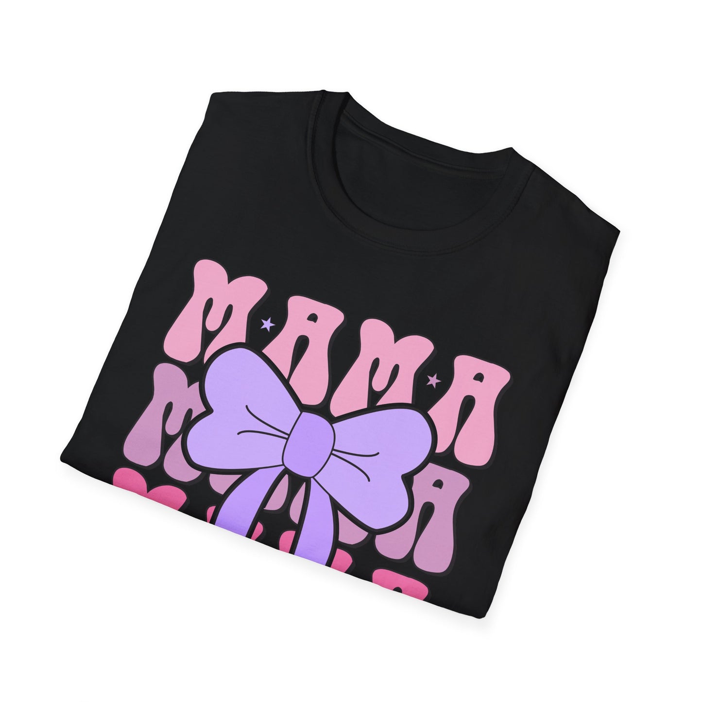 Trendy Groovy MAMA T-Shirt for Moms | Adorable Pink Purple Bow Tee | Perfect Mother's Day Gift for Her
