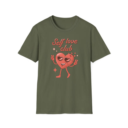 Awesome Self Love Club T-Shirt | Retro Heart Peace Sign Tee | Positive Vibes & Empowerment Gift