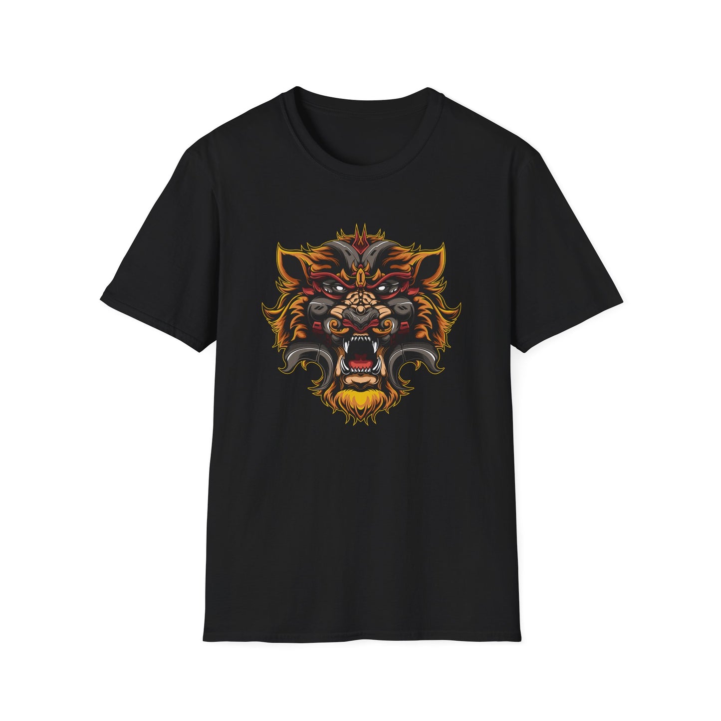 Fierce Mythic Cyber Warrior T-Shirt: Epic Japanese Beast Graphic Tee | Unleash Power & Style for Gamers & Streetwear