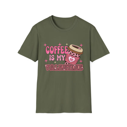 Coffee Is My Valentine T-Shirt - Cozy Retro Coffee Lover Tee | Cute Valentine's Day & Galentine's Gift for Her | Aesthetic Design