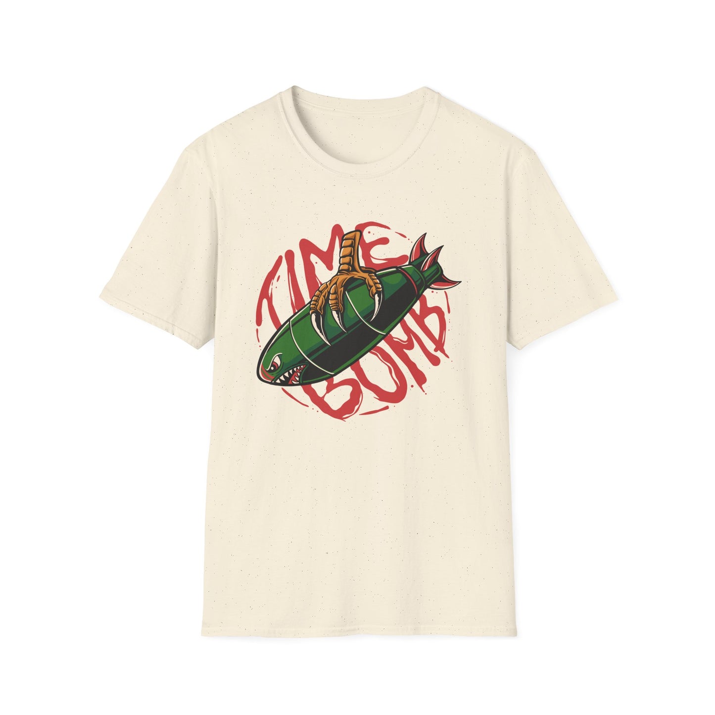 Bold Time Bomb Shark Missile T-Shirt | Edgy Tattoo Style Graphic Tee | Unleash Your Unique Statement