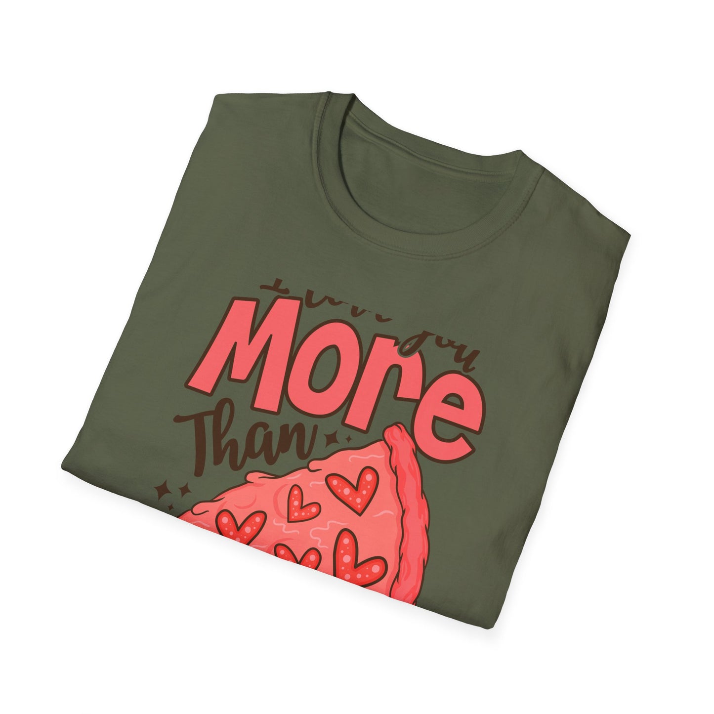 Hilarious 'I Love You More Than Pizza' T-Shirt - Cute Valentine's Day Gift for Foodie Couples & Partners