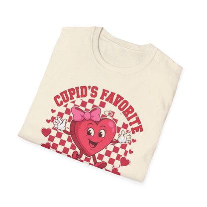 Adorable Cupid's Favorite Teacher T-Shirt - Sweet Valentine's Day Gift for Educators | Retro Heart Love Tee