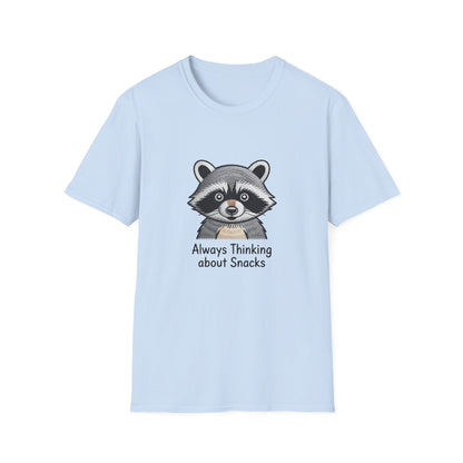 Hilarious Raccoon Snack Lover Embroidered T-Shirt | Adorable Wildlife Funny Tee | Cozy Casual Gift for Foodies