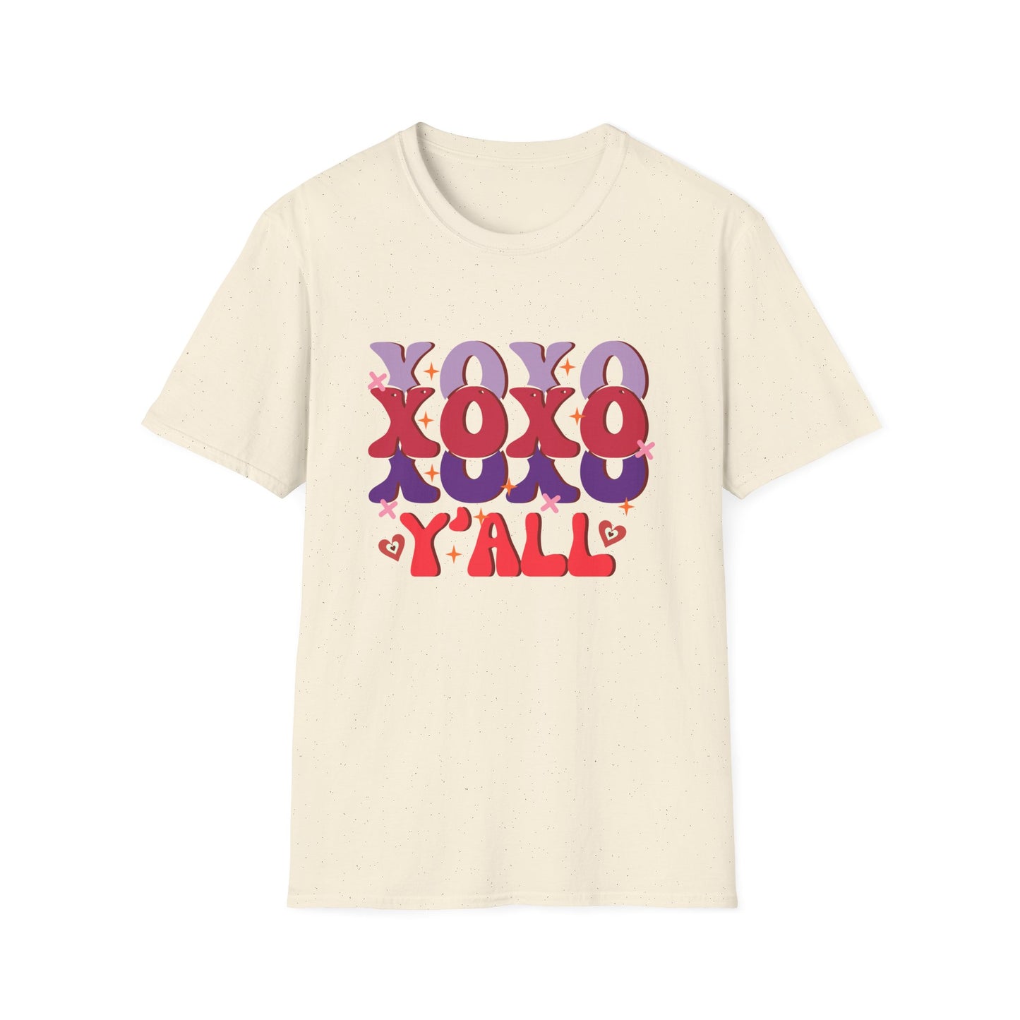 Groovy XOXO Y'all T-Shirt | Retro Valentine's Day Tee | Adorable Southern Love Graphic | Trendy Women's Gift
