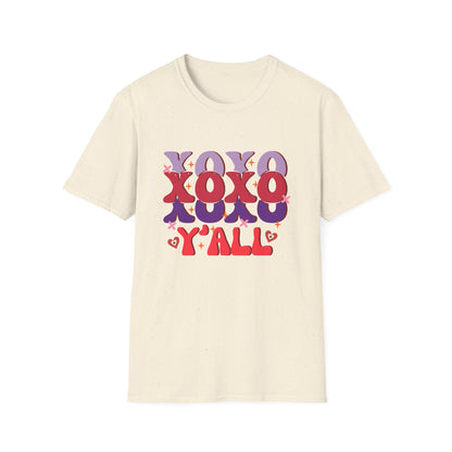 Groovy XOXO Y'all T-Shirt | Retro Valentine's Day Tee | Adorable Southern Love Graphic | Trendy Women's Gift