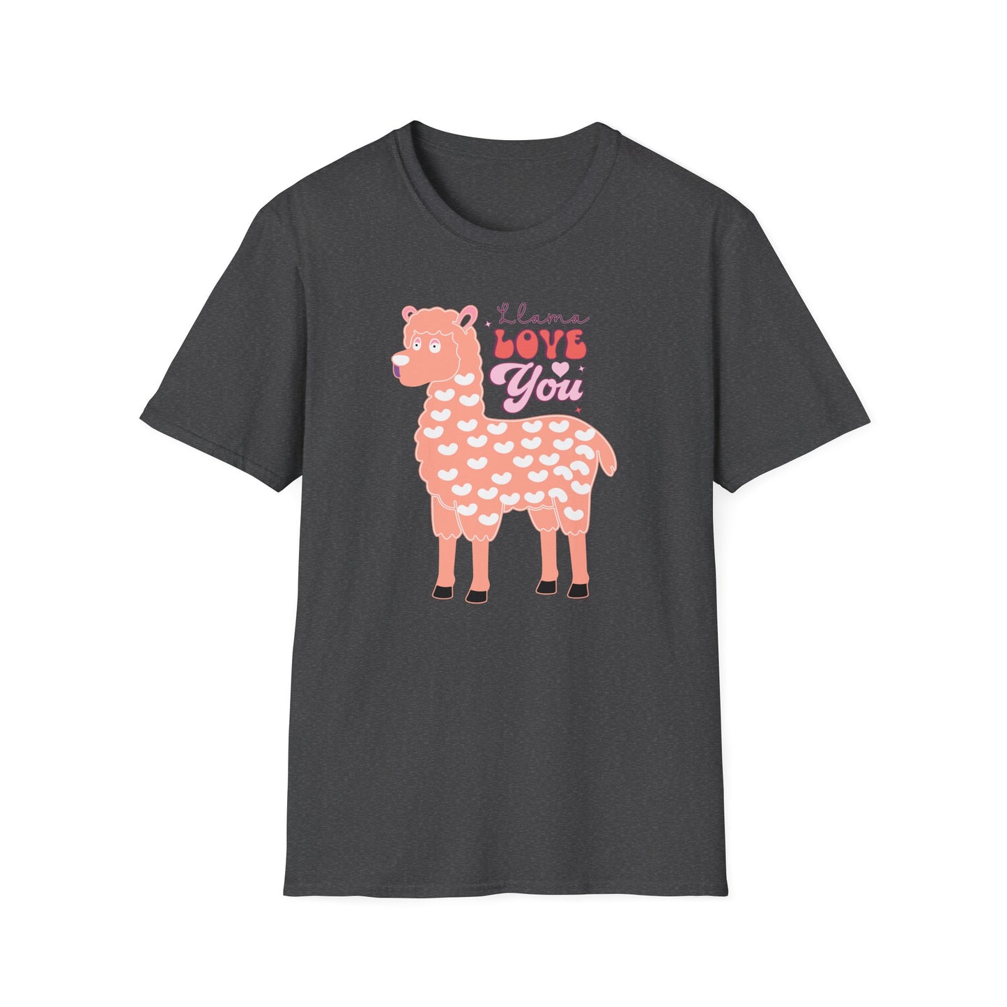 Sweet Llama Love You T-Shirt - Adorable Pink Llama Tee with Hearts & Stars - Perfect Valentine's Day Gift