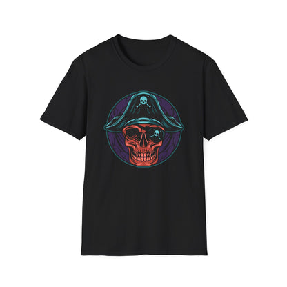 Epic Pirate Skull T-Shirt | Bold Tricorn Hat & Eye Patch Graphic Tee | Unique Adventure Apparel for Pirate Fans