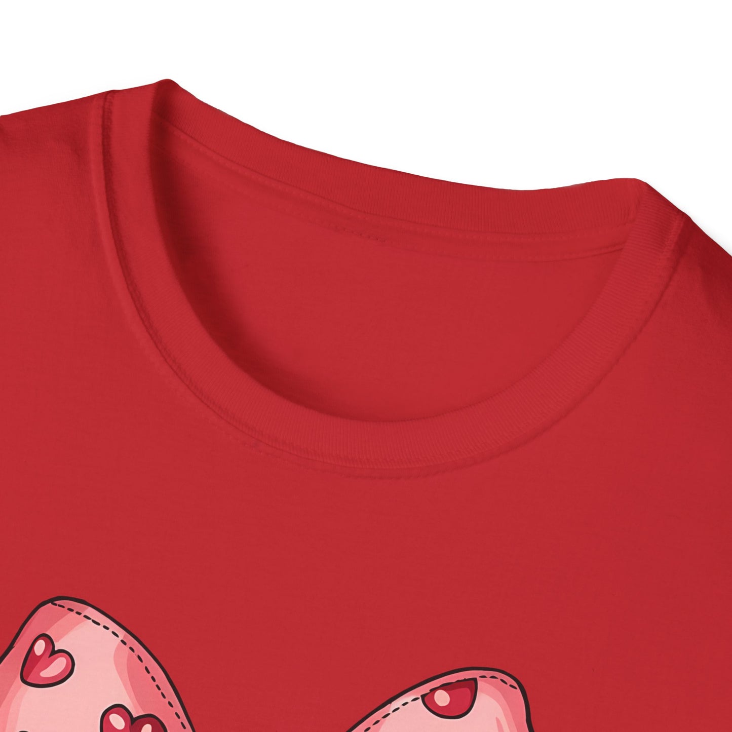 Sweet Mosaic Heart & Pink Bow T-Shirt | Adorable Valentine's Day Gift for Her | Unique Love Design
