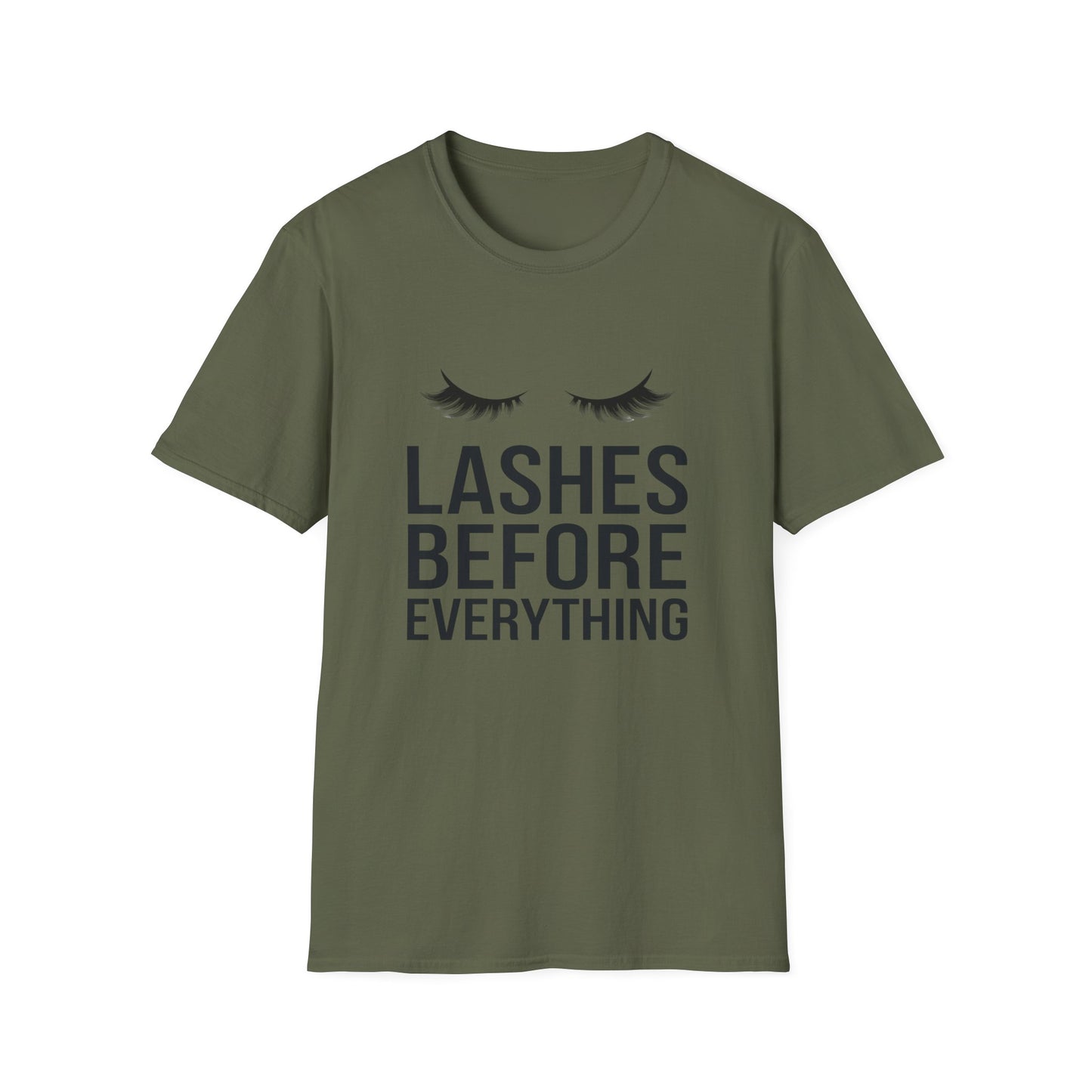 Fabulous 'Lashes Before Everything' T-Shirt | Chic Eyelash Lover & Lash Tech Gift | Ultimate Beauty Statement Tee for Women