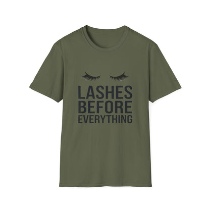 Fabulous 'Lashes Before Everything' T-Shirt | Chic Eyelash Lover & Lash Tech Gift | Ultimate Beauty Statement Tee for Women