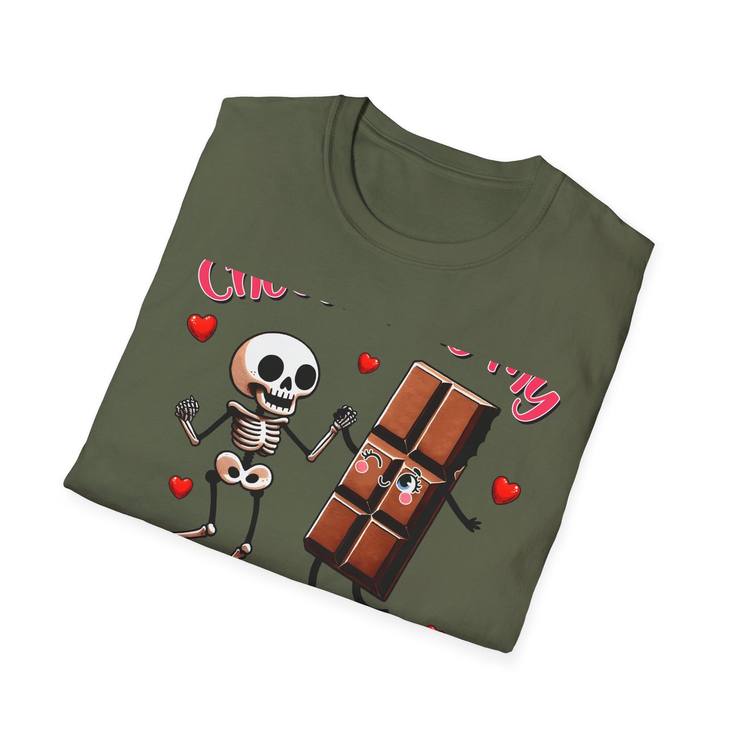 Funny Skeleton & Chocolate Valentine T-Shirt - Adorable 'Chocolate is My Valentine' Tee for Sweethearts & Singles