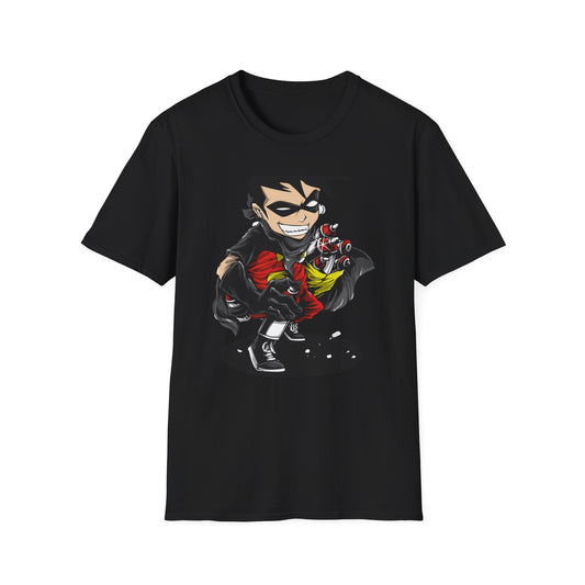 Dynamic Street Art Rebel T-Shirt | Urban Graffiti Artist Tee | Bold Comic Style Graphic Apparel