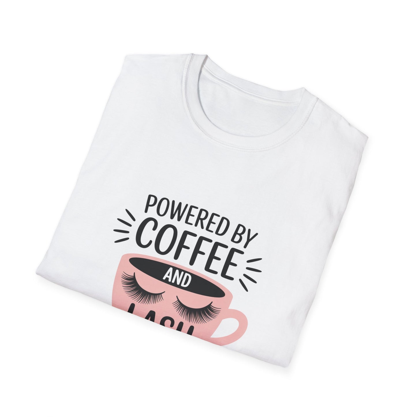 Ultimate Powered By Coffee & Lash Extensions T-Shirt | Trendy Beauty Lover & Lash Tech Gift Tee