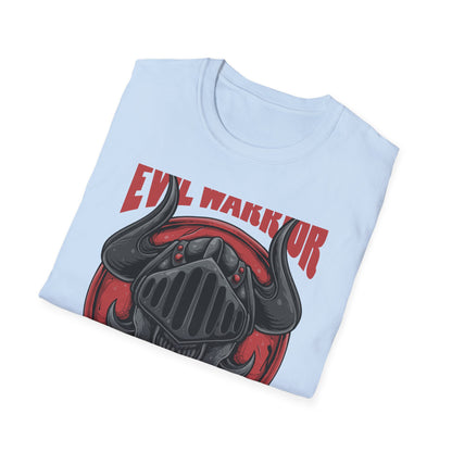 Epic Evil Warrior Horned Helmet T-Shirt | Menacing Dark Fantasy Skull Tee | Gamer Goth Apparel