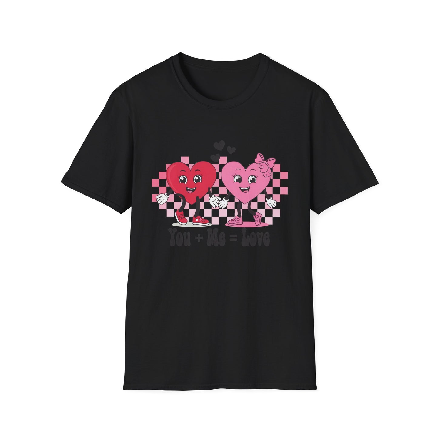 Adorable You + Me = Love Cartoon Hearts T-Shirt - Perfect Romantic Couple's Gift & Valentine's Day Tee