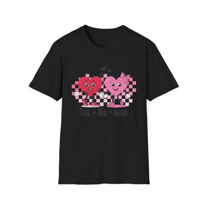Adorable You + Me = Love Cartoon Hearts T-Shirt - Perfect Romantic Couple's Gift & Valentine's Day Tee
