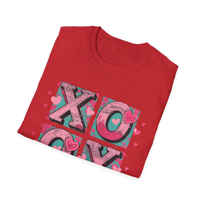 Expressive XOXO T-Shirt | Distressed Hugs & Kisses Valentine's Day Tee | Trendy Romantic Love Shirt for Her