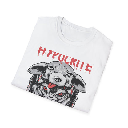 Bold Hypocrite T-Shirt: Fierce Wolf in Sheep's Clothing Design | Unapologetic Edgy Statement Graphic Tee