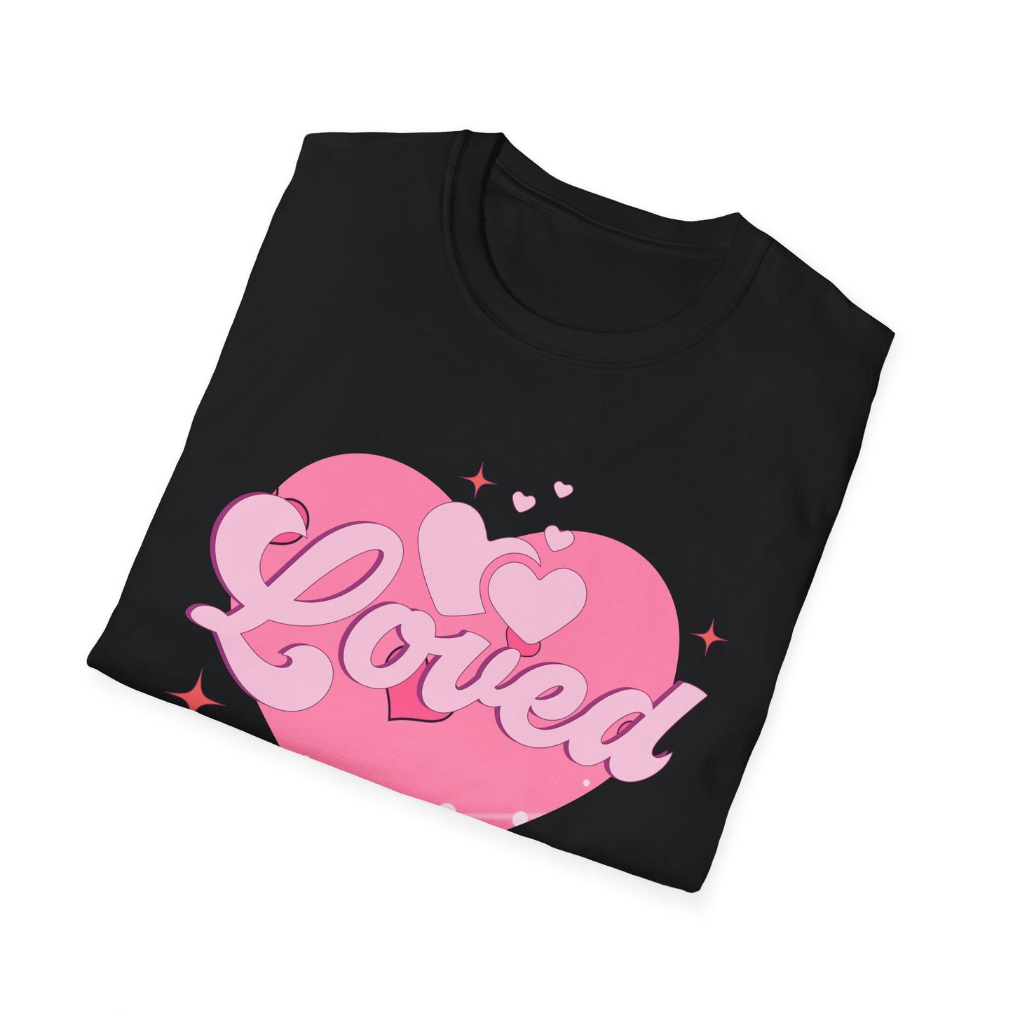Loved Pink Heart T-Shirt | Trendy Aesthetic Graphic Tee for Women | Cute Self-Love & Valentine's Day Gift