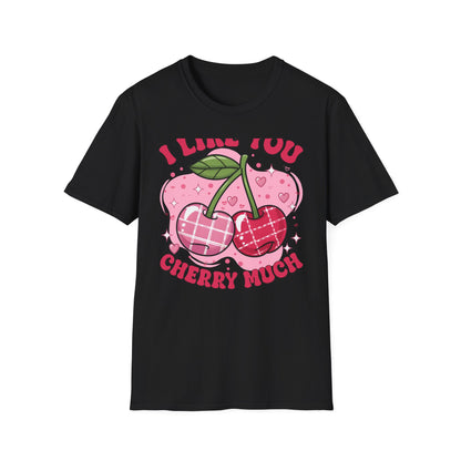 Sweet 'I Like You Cherry Much' T-Shirt | Adorable Retro Cherry Love Tee for Valentine's Day & Gifts