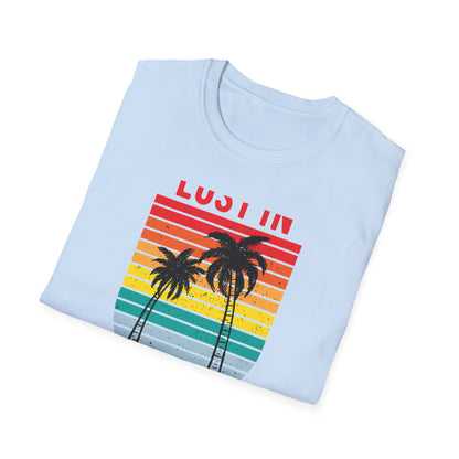 Lost In Hawaii T-Shirt | Retro Sunset Palm Trees Beach Vacation Tee | Trendy Island Life Souvenir Gift Top