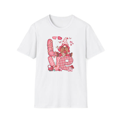 Charming Valentine's Gnome LOVE T-Shirt | Cute Hearts & Romantic Holiday Tee for Couples & Sweethearts