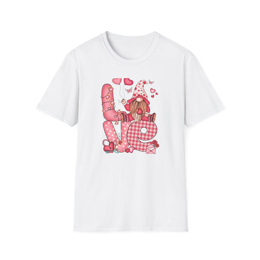 Charming Valentine's Gnome LOVE T-Shirt | Cute Hearts & Romantic Holiday Tee for Couples & Sweethearts