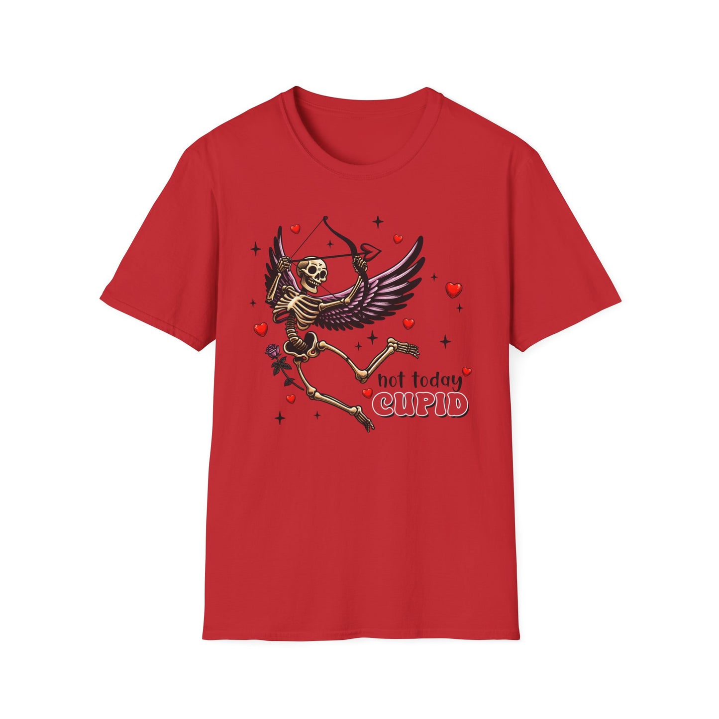 Dark Cupid Skeleton T-Shirt | Edgy Valentine's Day Love Tee | Unique Gothic Romance & Spooky Chic Gift