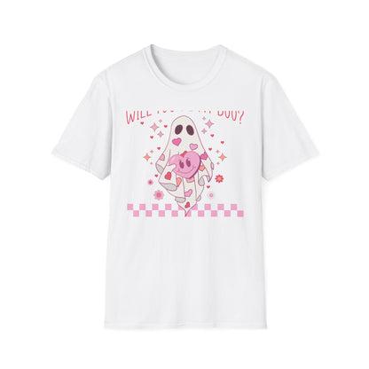 Spooky-Cute 'Will You Be My Boo?' Ghost T-Shirt | Adorable Valentine's Day & Romantic Partner Gift