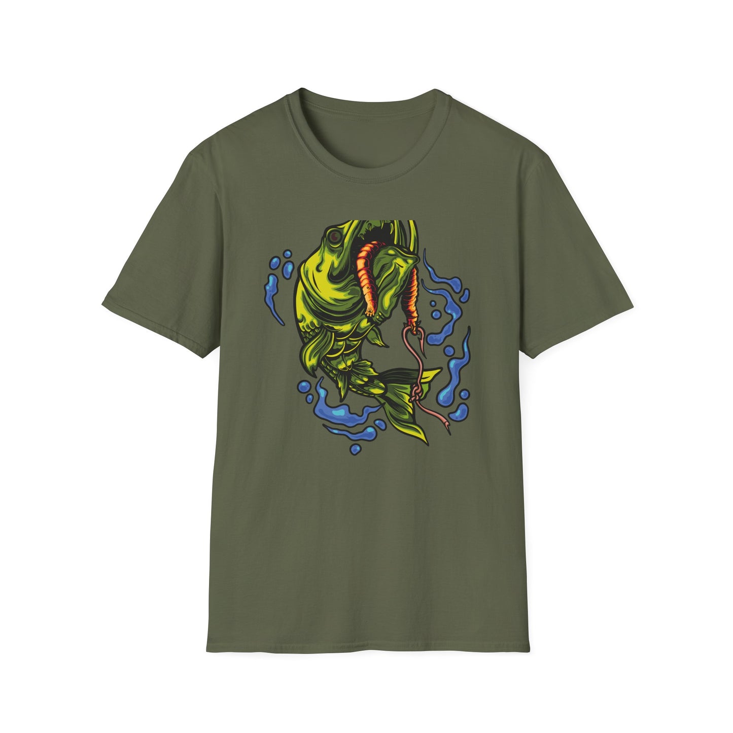 Epic Vicious Fish Strike T-Shirt - Dynamic Angler Graphic Tee with Fishing Bait Design